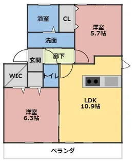 サンガーデン南が丘 B【2階】の間取り