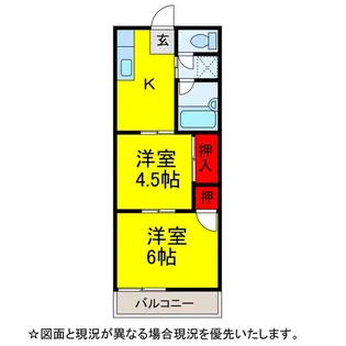 アイケイハイム沢山B棟【2階】の間取り