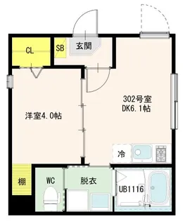 プランシッド千住緑町【3階】の間取り