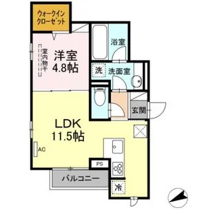 bamboo grass舟入【1階】の間取り