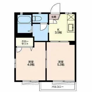 ルミエール弐番館B【2階】の間取り