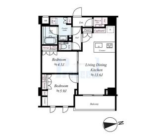 クレヴィスタ浮間舟渡【6階】の間取り