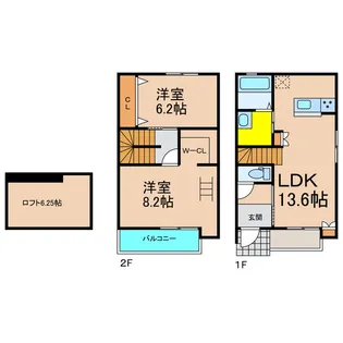 メゾネストX木太Bの間取り
