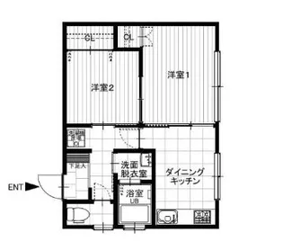 テラスハウス岸【2階】の間取り