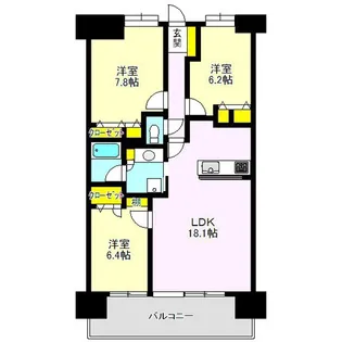 ポレスターステーションシティ高崎305【3階】の間取り