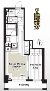 オープンレジデンシア麻布六本木【7階】の間取り