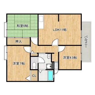 サンガーデン日根野A棟【1階】の間取り