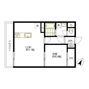 花菱マンション【1階】の間取り