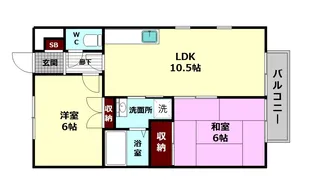 サンハイツ平城【1階】の間取り
