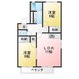 フレグランス小野 B棟【1階】の間取り