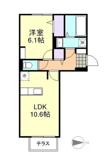 オアゾ北畝【1階】の間取り