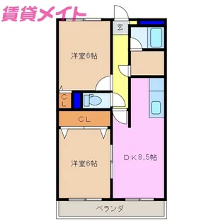 セ・シ・ボン【1階】の間取り