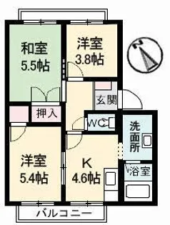 ブライトンハイツ【2階】の間取り