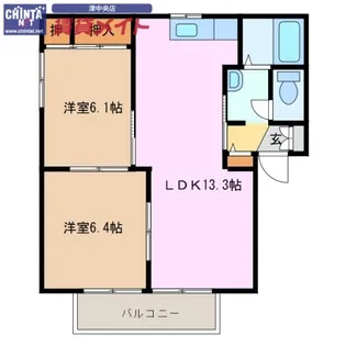 パインコート ワコー【2階】の間取り