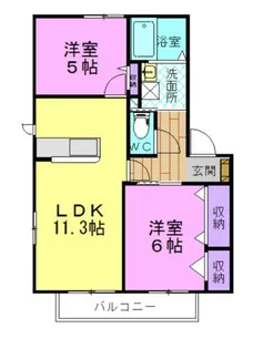 エバーグリーン A【2階】の間取り