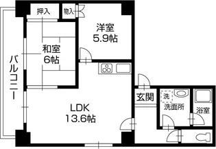 ハイツ浅間通り【7階】の間取り