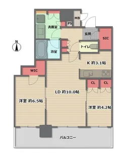 ブランズタワー梅田North【10階】の間取り