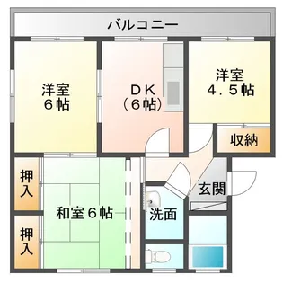 ハイツ向鶴A【3階】の間取り