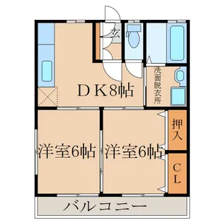 サニーフラット【2階】の間取り