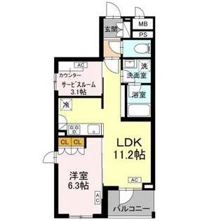ロイジェント上板橋【1階】の間取り