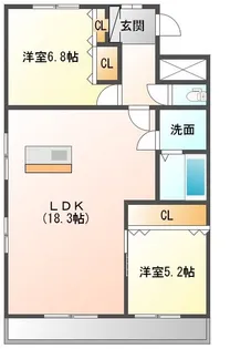 パレ北山形2014【2階】の間取り