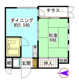 マインハイム・スエヨシ【1階】の間取り