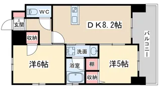 エステムプラザ梅田・中崎町3ツインマークス サウスレジデンス【13階】の間取り