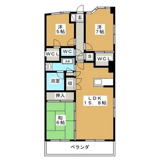 センターフォート【5階】の間取り