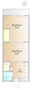 ハナブサマンション【4階】の間取り