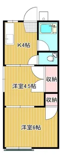 スカイファウンテンB【2階】の間取り