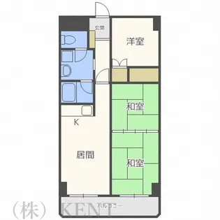 ビューハイツ33【6階】の間取り