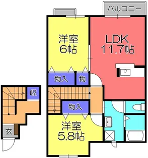 ノーム・アヴニール【2階】の間取り
