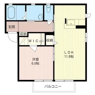サニーフラットフジD【2階】の間取り