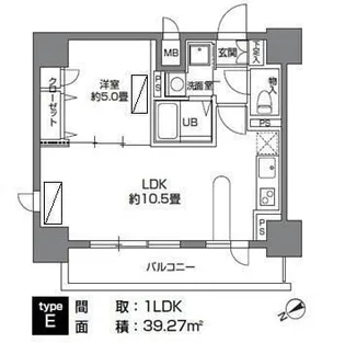 カスタリア三ノ輪【13階】の間取り