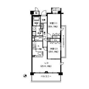 甲子園六石町ハイツ【5階】の間取り