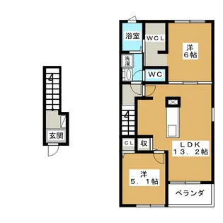 アビタシオンII【2階】の間取り