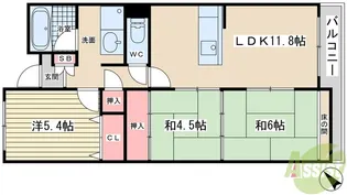 ユニゾン高取台【6階】の間取り