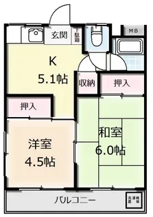 内田マンション【4階】の間取り