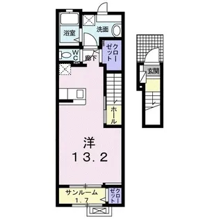 ビューシティ泉X【2階】の間取り