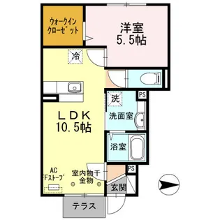ブレトンビリエール【1階】の間取り