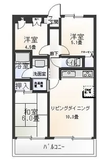 コスモ磯子岡村公園【2階】の間取り