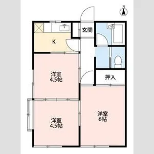カトレアハイツA【1階】の間取り