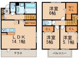 Santa garden A棟【1階】の間取り