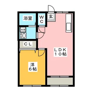 コーポ平成【1階】の間取り