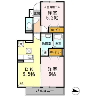 アムールコート【1階】の間取り