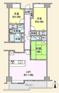 レイクヒルズ 洗足公園【3階】の間取り