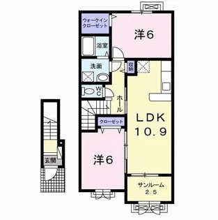 シャンポール斐川 A【2階】の間取り