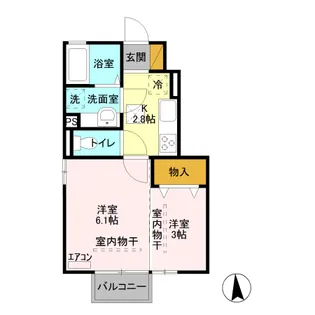 カーサ・フォレスタA【1階】の間取り