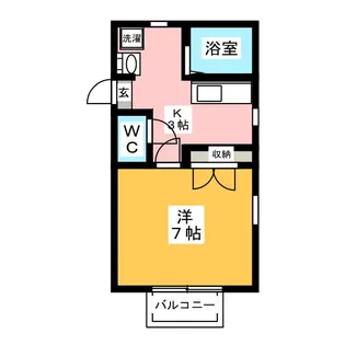 1Kの間取り画像
