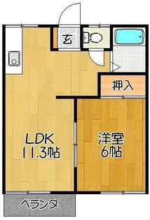 コーポ立野【2階】の間取り